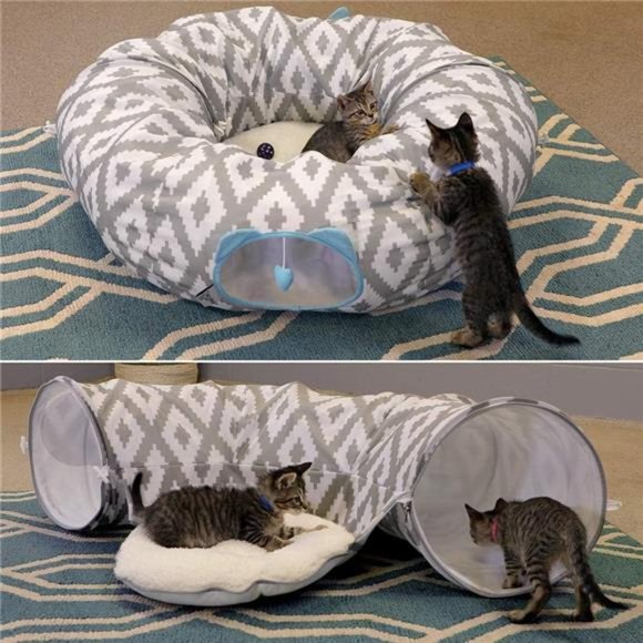 Kitty City Large Cat Tunnel Bed, Cat Bed, Pop Up Bed, Cat Toys - Picture 2 of 5